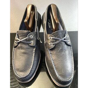 SPERRY Top-Sider Men’s Navy Blue Soft Supple Leather Boat Shoe Tan Sole Size 13